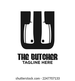 Letter W Butcher Logo Design Template Inspiration, Vector Illustration.