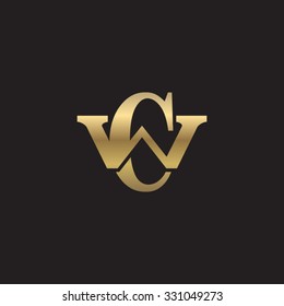 letter W and C monogram golden logo