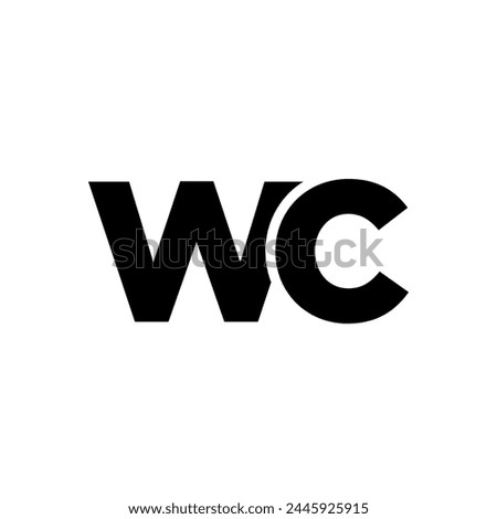 Letter W and C, WC logo design template. Minimal monogram initial based logotype.