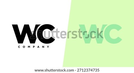 Letter W and C, WC logo design template. Minimal monogram initial based logotype.