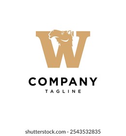 Letter W Camel logo icon vector