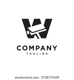 Buchstabe W Kamera CCTV Logo Symbol Vektor
