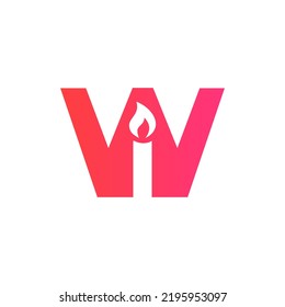 Letter W Candle Logo Design For Event, Celebration and Party Symbol Vector
