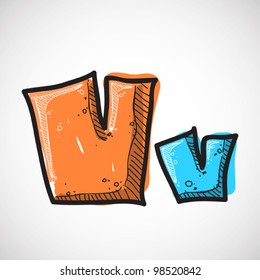 Letter W from candy alphabet. Vector illustration