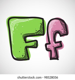 Letter W from candy alphabet. Vector illustration