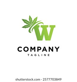 Letter W Cannabis Logo Icon Vector