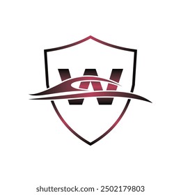 Letter W Car Shield Auto Creative Business Icon Design Template Logo