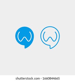 Letter W Chat Logo Design Template Vector