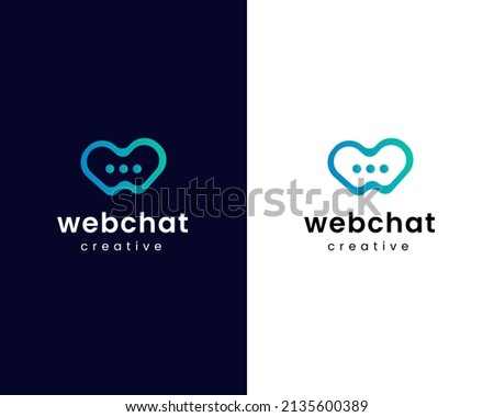 letter w with chat logo design template
