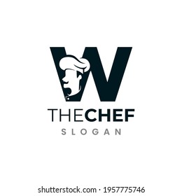 Letter W Chef Logo , Initial Restaurant Cook Vector Design