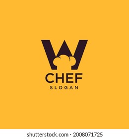 Letter W Chef Logo , Initial Restaurant Cook Vector Design