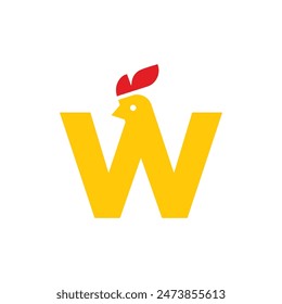 Letter W Chick logo icon vector template.eps