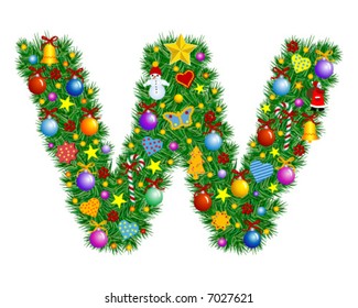 Letter W - Christmas decoration - part of a full set Alphabet
