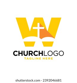 Letter W Church Logo Design Template Inspiration, Vector Illustration.