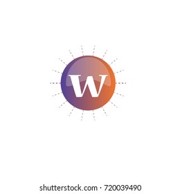  Letter w with circle color element logo Design