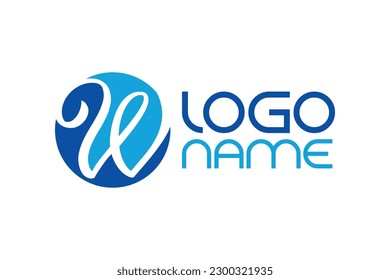 Letra W con concepto de círculo. Muy adecuado para el símbolo, logotipo, nombre de la empresa, nombre de marca, nombre personal, icono y muchos más.