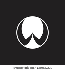 letter w circle geometric simple logo vector