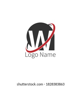 Letter W circle icon Logo, design letter + icon circle concept illustration