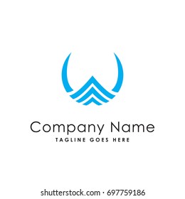 letter W circle logo template
