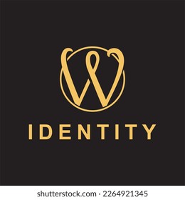 Letter w circle luxury creative logo design