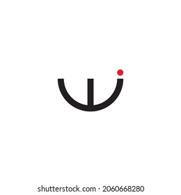 
letter W and i circle simple symbol logo vector