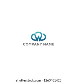 letter w cloud logo template