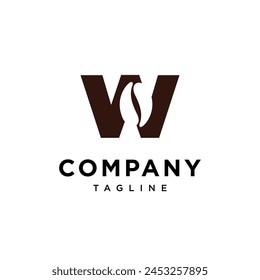 Letter W Coffee bean logo icon vector template.eps