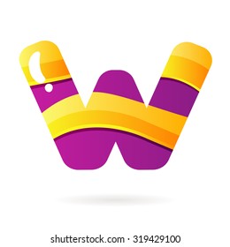 Letter W color sign. Vector design template element for your application or company