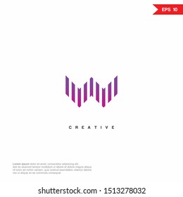 Letter W colorful abstract logo design template. Universal vector icon. Modern logotype symbol
