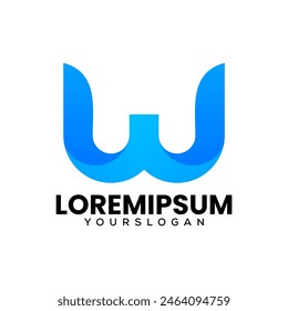 letter W colorful logo design 
