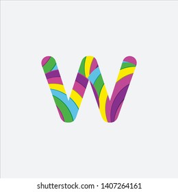 Letter W Colorful Logo Vector Template Stock Vector (Royalty Free ...