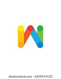 Letter W colors logo icon design template