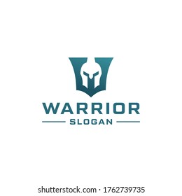 Letter W combine with knight warrior logo design.