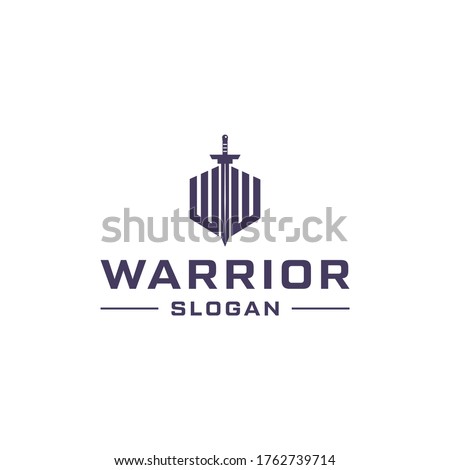 Letter w combine with sword logo design. Warrior concept logo design.