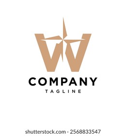 Letter W Compass Logo Icon Vector