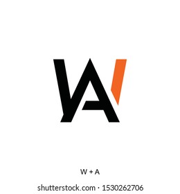 letter W and A concepts ready to use, WA icon, creative initials letter symbol
