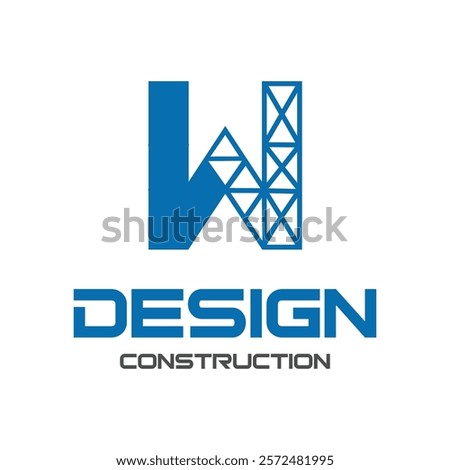 letter w construction logo design template
