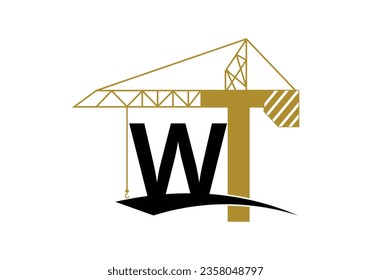 Letter W Construction Logo Symbol Vector Template. Modern vector logo for Real estate business and company identity.