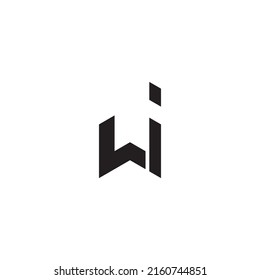 Letter W and i cool simple logo symbol vector