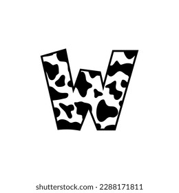 Buchstabe W mit Kuhhautmuster-Design