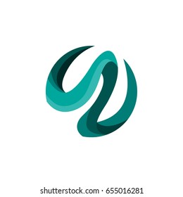 letter W creative circle icon logo template 