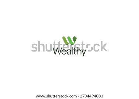 Letter W creative green color natural location point logo
