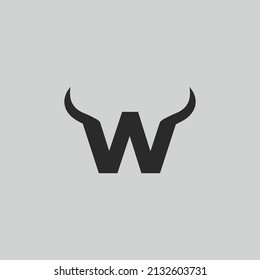 Letter W Creative Head Buffalo Bull Elegant Logo Symbol Design Illustration Vector for Company