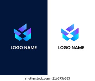 plantilla de diseño de logotipo creativo de letter w