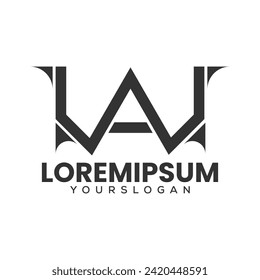 letter  W A  creative logo design 