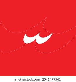 Letra W diseño de logotipo creativo. Plantilla de logotipo creativo para necesidades gráficas sobre fondo rojo. Diseño de Logo