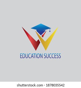 letter w creative logo  illustration of graduation with color design  vector