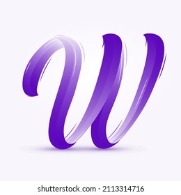 Letter W. Creative logo with violet gradients.