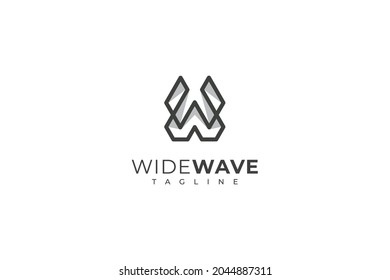 Letter W creative simple and line art technological business logo