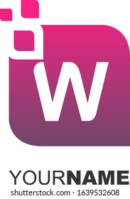 Letter W creative tech logo icon design
